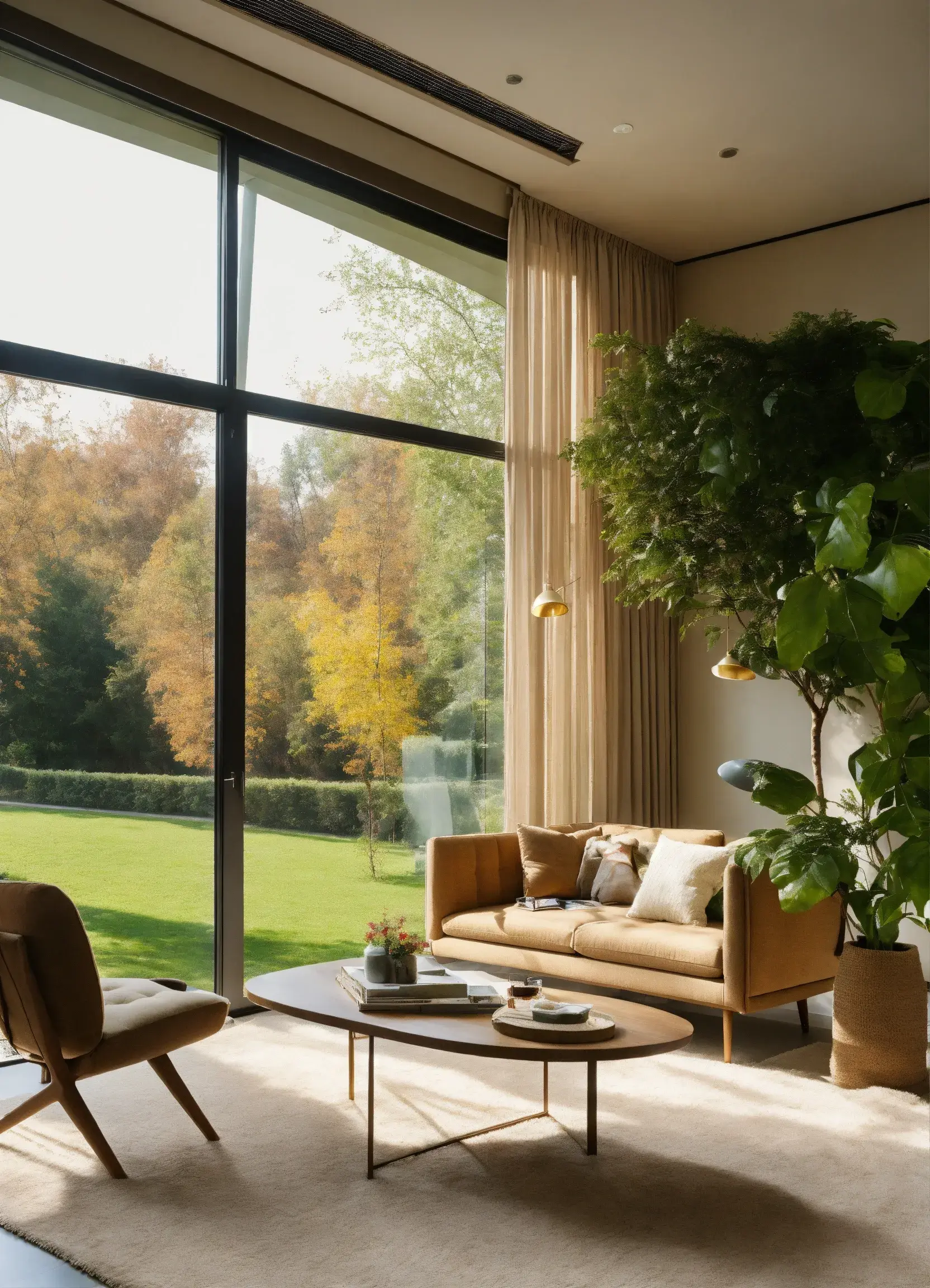 Serene bedroom with white organic cotton blackout curtains